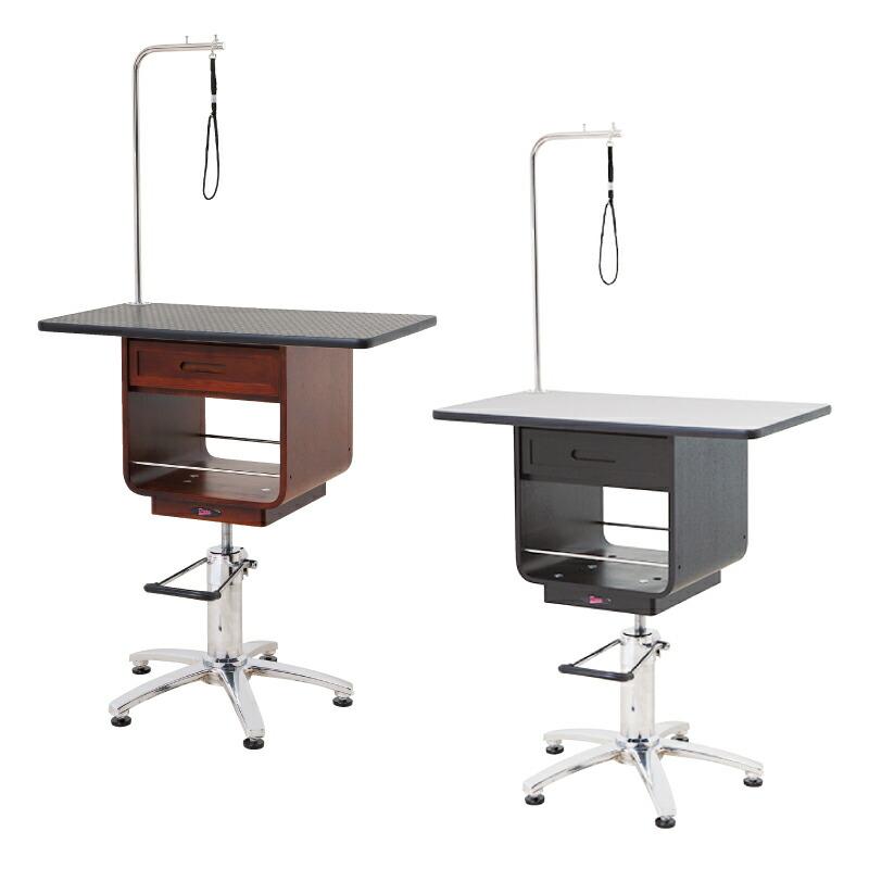 DORIBEAU Wooden Born Hydraulic Table Brown / Black