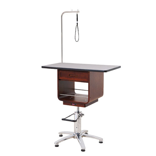 DORIBEAU Wooden Born Hydraulic Table Brown / Black