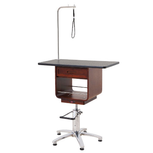 DORIBEAU Wooden Born Hydraulic Table Brown / Black