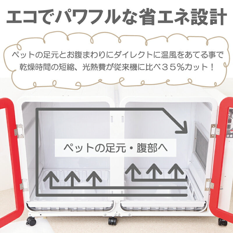 【プロ仕様】トリミング ボックスドライヤー ドリペット ダブル ナノイーX発生装置搭載機 ドリーム産業 乾燥室 業務用 ペット用 犬用