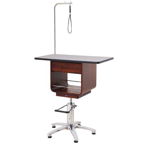 DORIBEAU Wooden Born Hydraulic Table Brown / Black