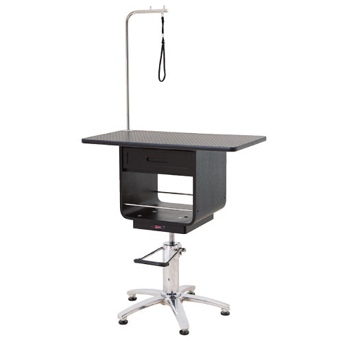 DORIBEAU Wooden Born Hydraulic Table Brown / Black